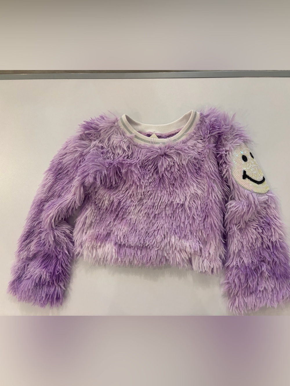 MIA Kids Lavender Plush Fuzzy Pullover Sweater